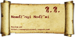 Neményi Noémi névjegykártya